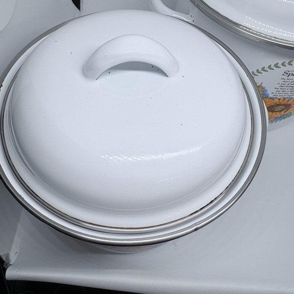 White Sunflower Design Kitchen Pot Set - Picture 3 of 7